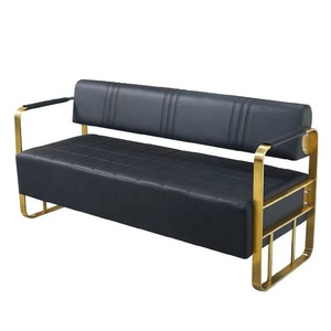 Sillón de Peluquería Moderno de Gran Venta - Muebles de Barbero de Metal y Cristal con Espejo LED y Carrito para Lavacabezas para Barbería - Product Image 3