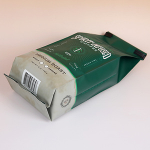 Chất lượng cao tùy chỉnh in bao bì Hạt Cà phê túi bên miếng vải hình tam giác Pouch hộp đáy phẳng túi với tin Tie - Product Image 6