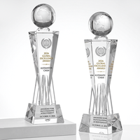 Trofeo de Cristal Personalizado de Alta Calidad, Medalla con Diseño de Continente Esmerilado, Premio para Torneos Deportivos