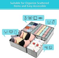 Lot de 4 articles ménagers conteneurs de rangement pliables pour vêtements chaussettes sous-vêtements organisateurs boîtes de rangement bacs