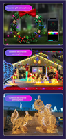 Guirlande lumineuse LED programmable par application, IP67, 400 LED, pour intérieur/extérieur, patio, texte DIY, pixels LED