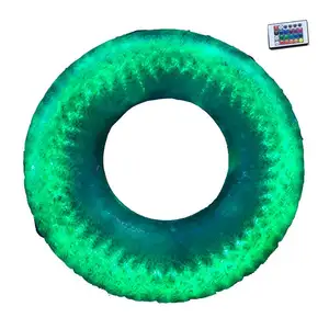 Pool Party Flashing Led Light Up Inflatable Swim Float Tube Swimming Ring For Kids And Adults