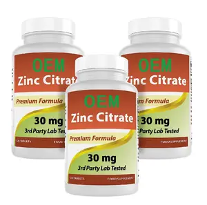 Zinc citrate 30mg supplement 120 tablets promote healthy immune function and enzyme function in adults
