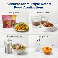 Solutions d'emballage de stérilisation personnalisées, sachets autoclavables de qualité alimentaire, sachets à bec verseur en aluminium et transparents