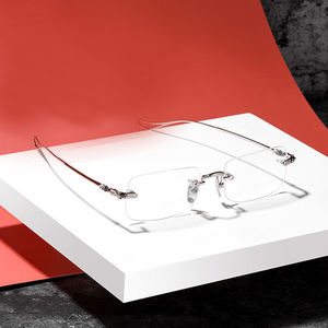 フォトクロミックリムレスアイウェアグラス超軽量、近視メガネアンチブルー - Product Image 6