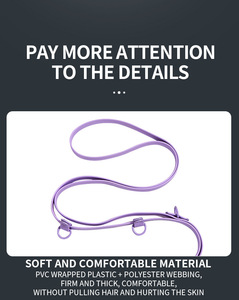 Guinzaglio per Cani a Mani Libere in PVC da 2,5m, Guinzaglio Elastico Regolabile da Cintura per Corsa e Passeggiate Notturne, Impermeabile Riflettente, Doppio Guinzaglio per Cani - Product Image 3