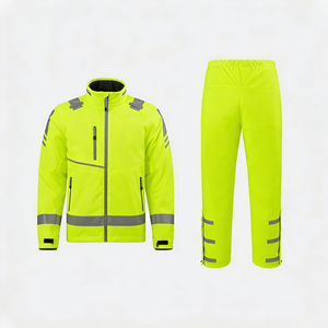 100% Waterproof Breathable Eco-Friendly Quick Dry Plus Size Motorcycle Rain Suit Full Set Jacket Pants High Visibility