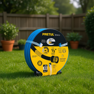 Enrouleur de tuyau d'arrosage Pretul Basic 10M 1/2 pouce avec raccords en plastique, matériau en polyuréthane, conception enroulable pour un arrosage efficace - Product Image 2