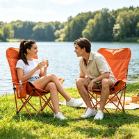 Chaise de camping pliable en métal au design moderne avec dossier haut pour les voyages en plein air, le jardin, le barbecue, les parcs