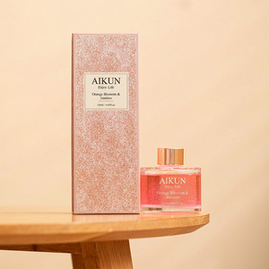 Aikun Low Order Rose 120ml Glass Water Transfer Logo Glitter Box Custom Scent Long Lasting Reed <b>Diffuser</b> Gift Set for Festival - Product Image 1