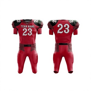 Conjunto de Pantalones y Camiseta de Fútbol Americano para Hombre, Diseño a Cuadros Rojos Sublimados, Uniforme Ajustado que Absorbe la Humedad, para Adultos, Todas las Temporadas - Product Image 1