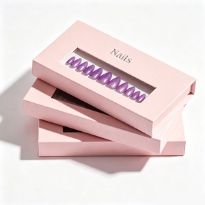 Caja de Papel Magnética Plegable Ecológica con Logotipo Personalizado e Inserto de Espuma para Empaque de Uñas Postizas - Product Image 1