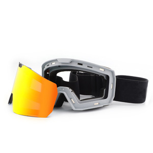 Lunettes de ski magnétiques XH-146, double couche anti-buée, monture en TPU, couleur sable lime, lentilles interchangeables pour adultes, utilisation en extérieur - Product Image 1