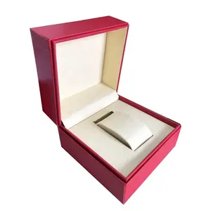 लक्जरी व्यक्तिगत भंडारण प्रदर्शन कार्टियर के लिए घड़ी मामले लाल पु चमड़े की घड़ी बॉक्स घड़ी
