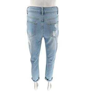 2022 nuovi pantaloni da ragazzo a vita alta femminili Toptan Orjinal Marka Kot pantolon blu gamba larga donne dritte <span class=keywords><strong>Jeans</strong></span> strappati larghi - Product Image 6