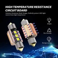X-7SEVEN Nouvelles ampoules LED CANBUS 31mm-41mm 6030 pour voiture, éclairage de lecture, plaque d'immatriculation, plafonnier, lampe intérieure, plafonnier de toit, 12V 2W