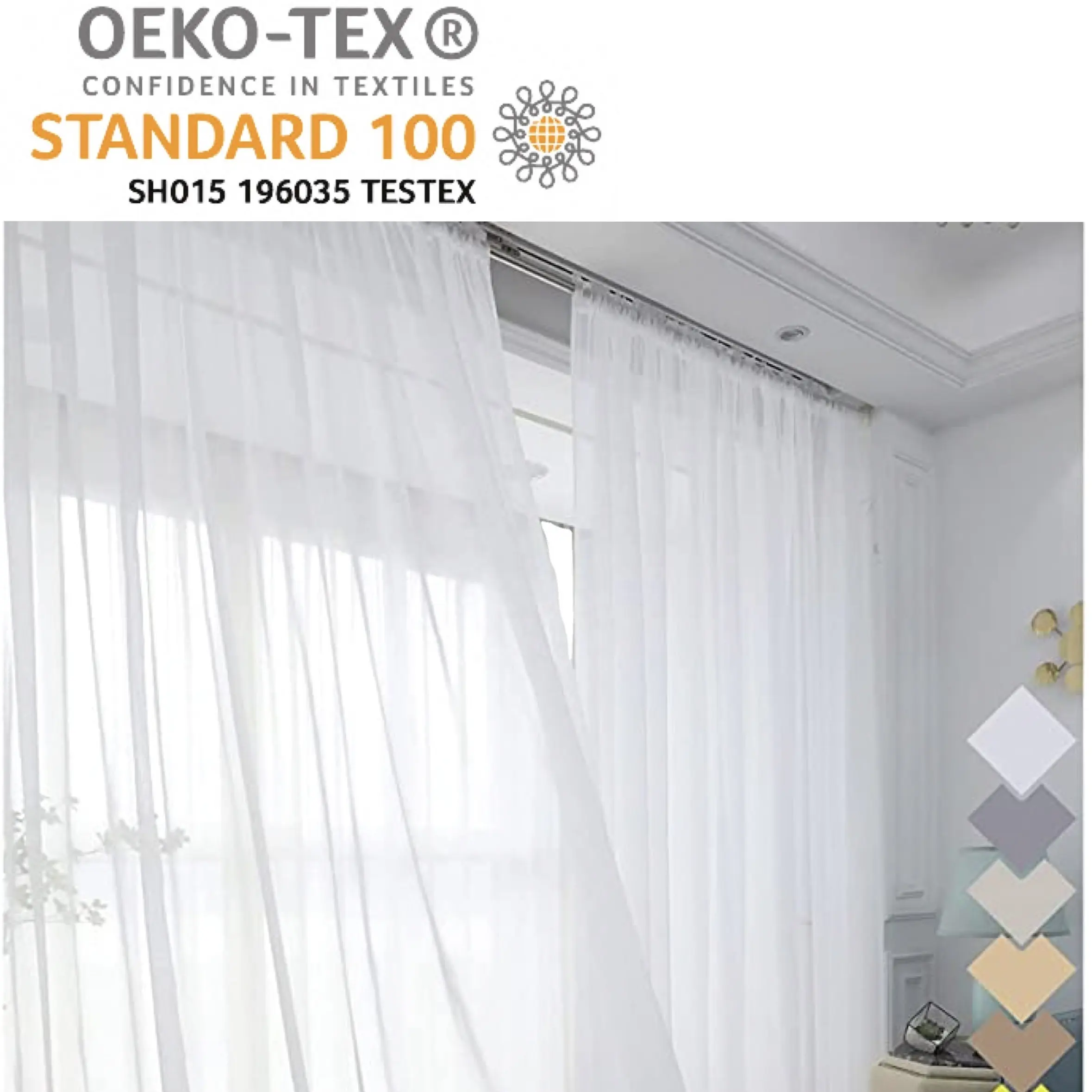Hina Supply-cortinas transparentes de gasa blanca, tela transparente de panel de ventana, tela y material