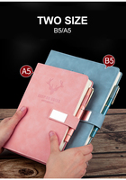 Journal d'étudiant professionnel A5 Journal en cuir avec logo personnalisé et reliure thermique à boucle