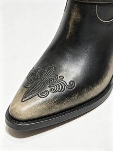 Bottines western mi-mollet pour femmes - style basique aux couleurs coordonnées - conçues sur mesure par un créateur - style élégant et rétro - Product Image 4