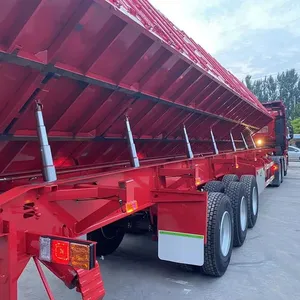 后侧自卸车拖车待售新2/3轴40英尺钢半挂车小型食品卡车拖车运输沙CN;SHN