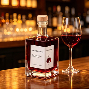 Bouteille carrée en verre transparent pour spiritueux, <span class=keywords><strong>vodka</strong></span>, whisky, brandy, gin, tequila, vin, 250 ml, 375 ml, 500 ml, 700 ml, 750 ml, 1000 ml, personnalisable - Product Image 3