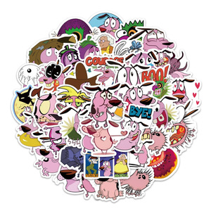 54 autocollants en <span class=keywords><strong>PVC</strong></span> avec logo <span class=keywords><strong>de</strong></span> dessin animé Courage le chien lâche pour bouteilles, ordinateurs portables, décoration, anime TV classique, imperméables - Product Image 2