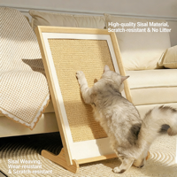 Griffoir mural vertical moderne en forme de L pour chat, grand format, avec sisal sans copeaux et tapis d'escalade intégré décoratif