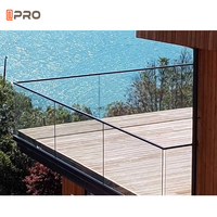 Rampe de balcon en verre aluminium pour villa, verre sans cadre, tube en acier inoxydable 201 pour la conception de rampes en marbre, balcons en verre