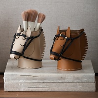 Support de rangement en cuir PU personnalisé style Art Déco en forme de tête de cheval pour décoration de bureau, occasions Bar Mitzvah et de condoléances