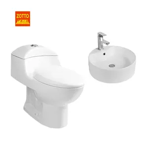 Brazil Top Sale Ceramic Sink And floor Mounted Ceramic Siphonic One-piece Toilet