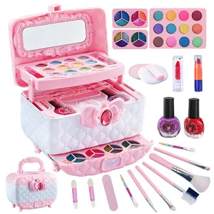 亚马逊热卖儿童女孩公主化妆盒化妆品眼影仿真套装玩具