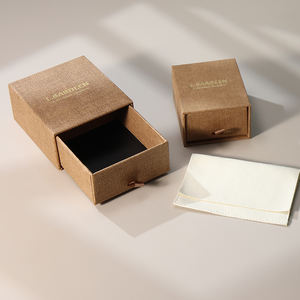 Caja de Joyería Cuadrada Personalizada con Cordón y Papel Artístico Sólido, Empaque de Regalo al por Mayor - Product Image 3