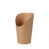 Gobelets en papier kraft personnalisés avec logo imprimé et estampage à chaud doré, à paroi simple, pour frites gaufrettes et charcuterie à emporter