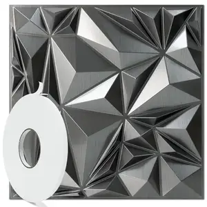 Dark Grey 3d pvc wall panel home decorations waterproof light weight 30*30cm TV background 3d wall panels pvc materials