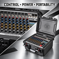 Amplificateur de mixage DJ professionnel avec 8 canaux d'entrée, effets sonores DSP et étui de protection pour systèmes de sonorisation PA