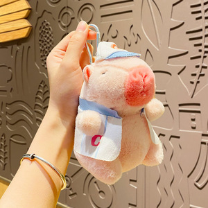 Linda Creative Cartoon Plush <span class=keywords><strong>Dr</strong></span>. Capi Bala Keychain Gold List Title Capybara Doll Schoolbag Pendant Small Gifts - Product Image 5