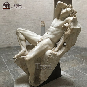 Escultura de Mármol del Satir Durmiente, Obra de Arte Griega Famosa de Museo, Escultura Barberini - Product Image 1