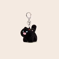 Porte-clés Peluche Mignon Noir et Blanc, Pendentif de Sac Animal de Compagnie, Petit Cadeau pour Amoureux (Breloque Animale en Peluche Douce)
