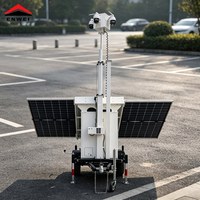 Caméra de surveillance solaire mobile sur remorque avec mât de 6m ou 9m pour la sécurité des chantiers à distance