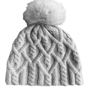 T125-3 Phụ Nữ Của Cô Gái Lông Pom Pom Beanie Hat Mùa Đông Faux Thỏ Racoon Hat - Product Image 1