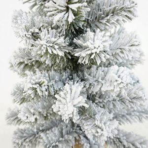 Ornement de Noël de table artificiel de haute qualité, petit arbre de Noël sur pied de 45 cm, design floqué flocon de neige - Product Image 3