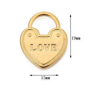 Pendentif Cœur en Acier Inoxydable avec Breloque Clé pour la Fabrication de Bijoux DIY, Accessoires en Gros - Product Image 3
