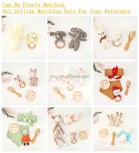 Crochet Animal sonajero juguete doblado de punto Vintage niños niñas bebé conjuntos de ropa de cama manta recién <span class=keywords><strong>nacido</strong></span> bebé regalo conjunto cesta - Product Image 3