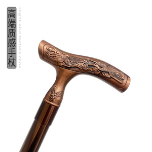 Canne de randonnée télescopique personnalisée en alliage d'aluminium, réglable, épaissie, antidérapante, bâton de marche marron, origine Zhejiang S005TBR - Product Image 1