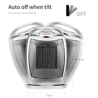 Ventilateur chauffant PTC avec thermostat réglable, étanche, portable, vertical, pour bureau, télécommande, protection contre la surchauffe
