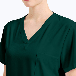 Divisa Medica Ospedaliera <span class=keywords><strong>Viola</strong></span> con Doppie Tasche, Taglia USA, in Poliestere Rayon Spandex, per Infermieri e Dottori, Set Completo - Product Image 4