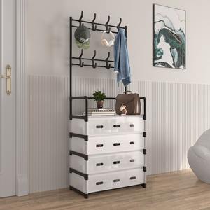 Perchero de plástico multifuncional moderno, soporte de almacenamiento de zapatos para ropa de pasillo de entrada multicapa para el hogar, sala de estar y dormitorio - Product Image 1