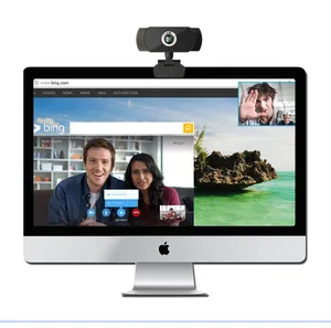 كاميرا محمولة USB قابس تشغيل وكاميرا ويب 1080p كاملة إتش دي كاميرا ويب للكمبيوتر مزودة بميكروفون
