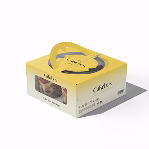 Boîte à gâteau personnalisée avec poignée et fenêtre transparente en PVC – Emballage de boulangerie haut de gamme pour cupcakes, donuts, gâteaux roulés et macarons - Product Image 4