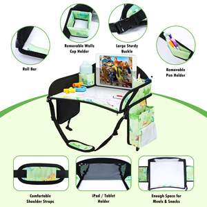 ถาดวางของในรถสำหรับเด็กแบบพับได้ พร้อมที่วางแก้ว  ตัวอย่างสินค้าฟรี  สามารถปรับแต่งได้ - Product Image 2